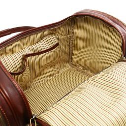 TL Voyager Sac de voyage en cuir avec poches aux côtés - Petit modèle Marron TL141441