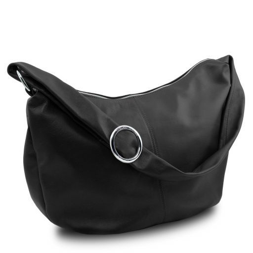 gray leather hobo bag