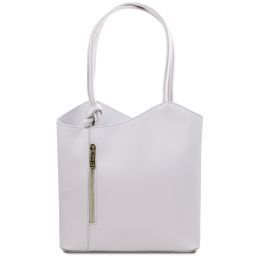 Patty Borsa donna convertibile a zaino in pelle Saffiano Bianco TL141455