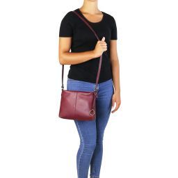 TL Bag Sac Bandoulière en Cuir Souple Bleu foncé TL141720