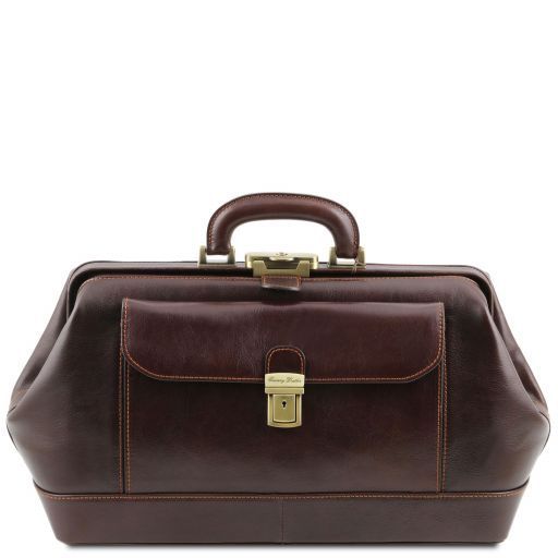 Bernini Exclusive Leather Doctor bag Dark Brown TL141298