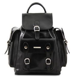 Pechino Leather Backpack Black TL9052