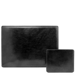 Office Set Sous-main de Bureau et Tapis de Souris en Cuir Noir TL141980