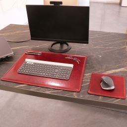 Office Set Leather Desk pad and Mouse pad Red TL141980