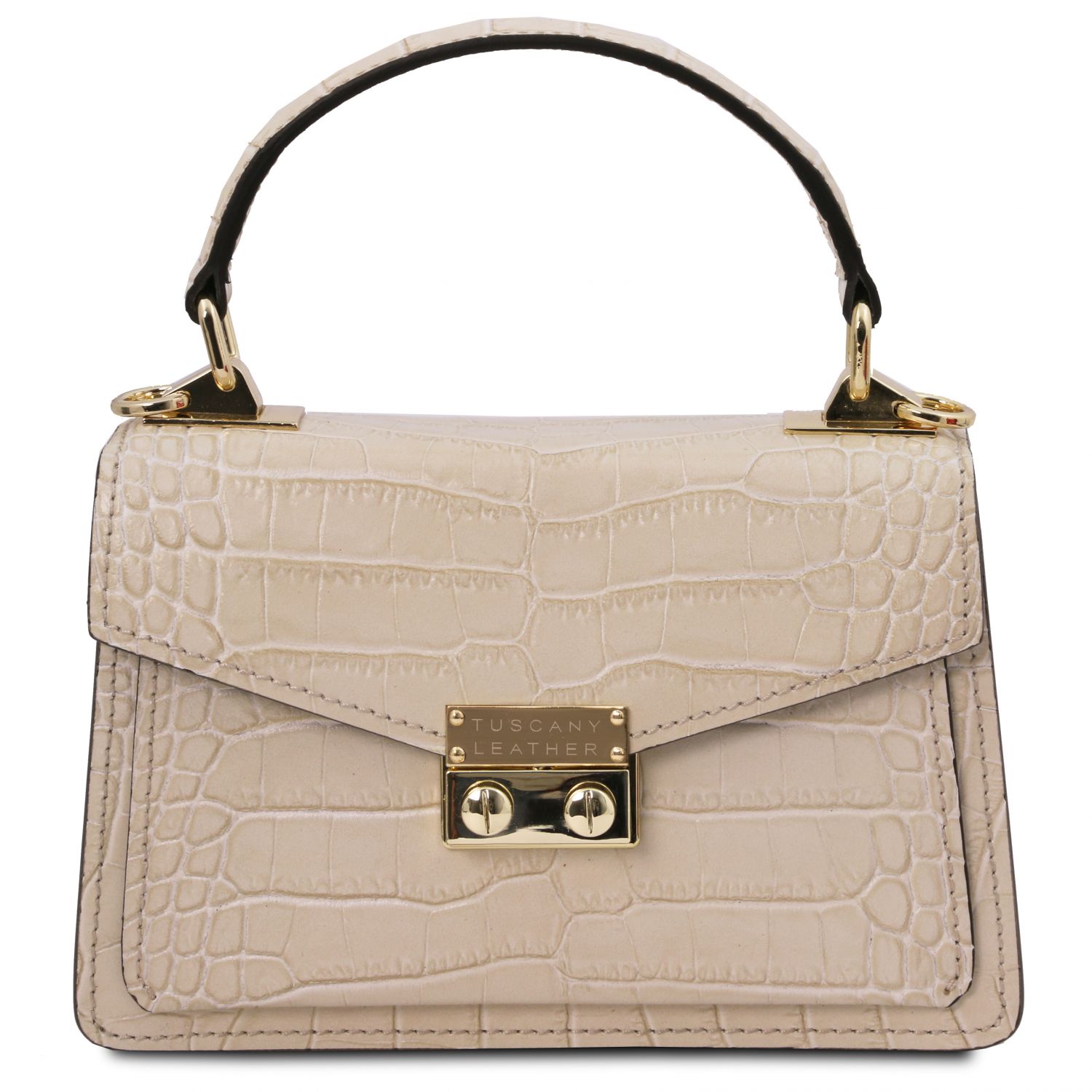 beige croc bag