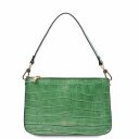 Cassandra Croc Print Leather Clutch Handbag Green TL141917