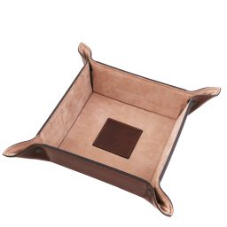 Exclusive Leather Valet Tray Large Size Dark Brown TL141271