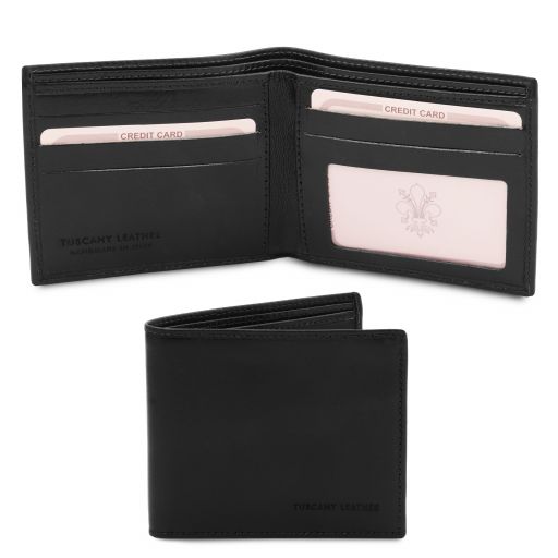 Exclusive 2 Fold Leather Wallet for men Black TL142056
