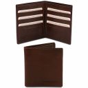 Эксклюзивный кожаный бумажник двойного сложения для мужчин Темно-коричневый TL142060
