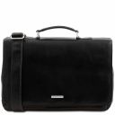 Mantova Leather Multi Compartment TL SMART Briefcase With Flap Черный TL142068