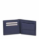 Exklusive Herren Brieftasche aus Weichem Leder mit 3 Scheinfächern und Münzfach Dunkelblau TL142074