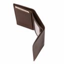 Exklusive Brieftasche aus Weichem Leder mit 3 Scheinfächern Dunkelbraun TL142086
