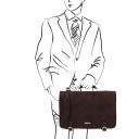 Ancona Leather Messenger bag Dark Brown TL142073