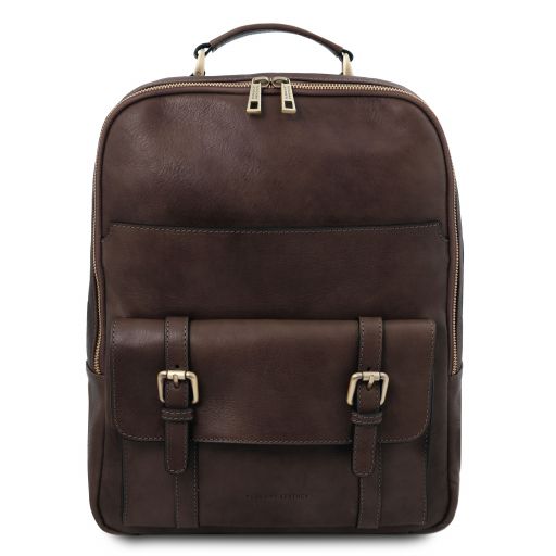 Nagoya Leather Laptop Backpack Dark Brown TL142137