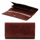 Exclusive Leather Accordion Wallet for Women Brown TL140787