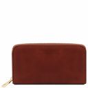 Exclusive Leather Accordion Wallet With zip Closure Brown TL141206
