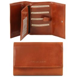 Exclusive 4 Fold Leather Wallet for Women Honey TL140796
