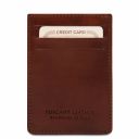 Exclusive leather credit/business card Brown TL140806