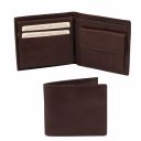Exklusive Herren Brieftasche aus Leder mit 3 Scheinfächern und Münzfach Dunkelbraun TL141377