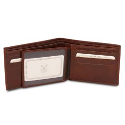 Exclusive 3 Fold Leather Wallet for men Dark Brown TL140817