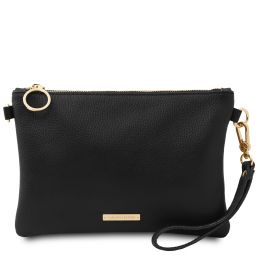 TL Bag Clutch aus Weichem Leder Schwarz TL142029