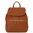 Elba Soft Leather Backpack for Women and 3 Fold Leather Wallet With Coin Pocket Cognac TL142153