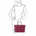 TL Bag Soft quilted leather handbag Plum TL142124