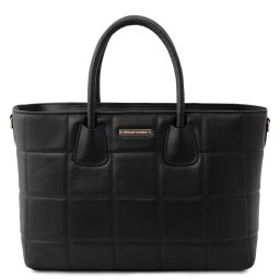 TL Bag Soft quilted leather handbag Black TL142124