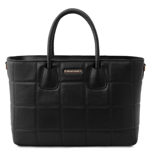 TL Bag Soft Quilted Leather Handbag Black TL142124