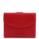Lipari Leather Shoulder bag and 3 Fold Leather Wallet With Coin Pocket Lipstick Red TL142154