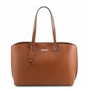 Pantelleria Leather Shopping bag and 3 Fold Leather Wallet With Coin Pocket Коньяк TL142157
