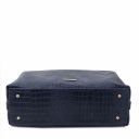 TL Bag Croc Print Soft Leather Maxi Duffle bag Dark Blue TL142121