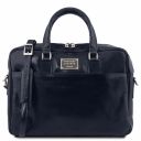 Urbino Leather Laptop Briefcase With Front Pocket Dark Blue TL141241