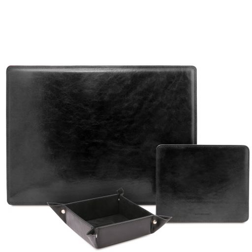 Premium Office Set Leather Desk Pad, Mouse pad and Valet Tray Черный TL142088
