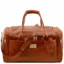 TL Voyager Travel Leather bag With Side Pockets - Large Size Honey TL142135