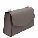Fortuna Leather Clutch With Chain Strap Grey TL141944