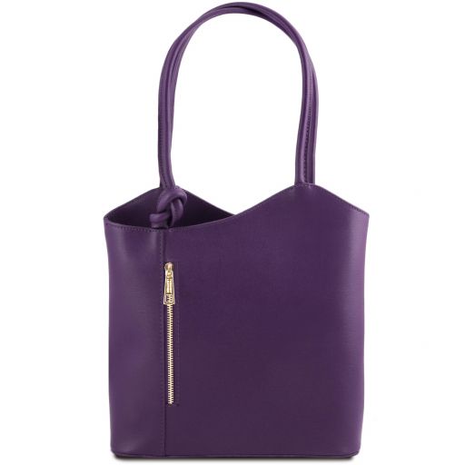 Patty Saffiano leather convertible bag Purple TL141455