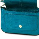 Noemi Croc Print Leather Clutch Handbag Бирюзовый TL142065