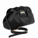 TL Bag Soft Leather Clutch With Chain Strap Black TL142184