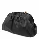 TL Bag Soft Leather Clutch With Chain Strap Black TL142184
