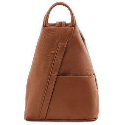 Shanghai Soft Leather Backpack Cognac TL141881