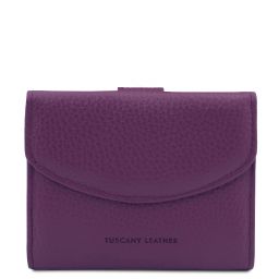 Calliope Exclusive 3 fold leather wallet for women with coin pocket Purple TL142058