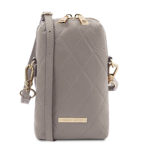 TL Bag Mini Soft Quilted Leather Cross bag Light grey TL142169