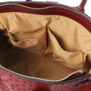 TL Bag Bolso de Mano en Piel Estampada Efecto de Avestruz Rojo TL142120