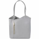 Patty Saffiano Leather Convertible Backpack Shoulderbag Light grey TL141455