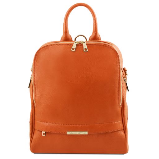 TL Bag Zaino da Donna in Pelle Morbida Arancio TL141376