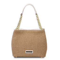 TL Bag Straw Effect Bucket bag Beige TL142208