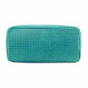 TL KeyLuck Borsa Shopping in Pelle Stampa Intrecciata Turchese TL141573