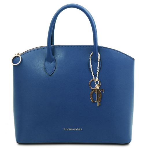 TL KeyLuck Shopping Tasche aus Leder Blau TL142212