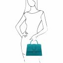 TL Bag Leather Handbag Turquoise TL142156